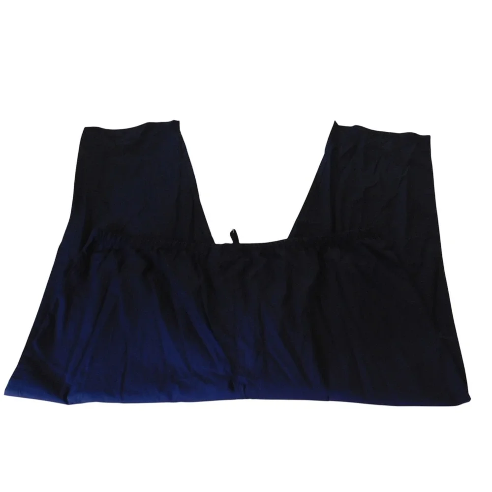 NEW Mens Cotton Pajamas Long Sleeve 2 Pc Button Front Navy Blue Size 4X